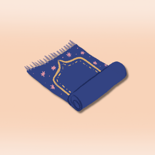 blue padded prayer mat for salah