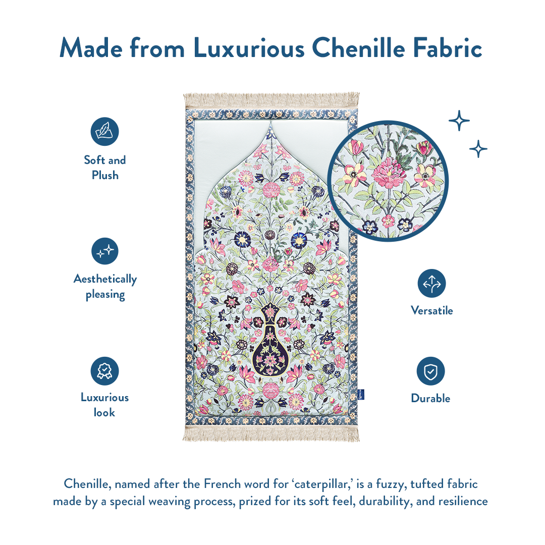 Close-up of padded prayer mat from Urban Rugs UK