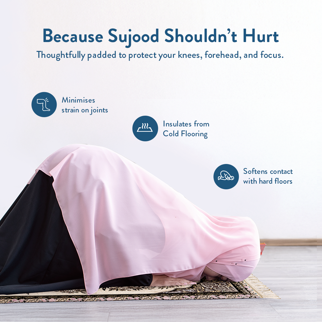 woman in prostration on vintage botanical padded prayer mat by Urban Rugs UK
