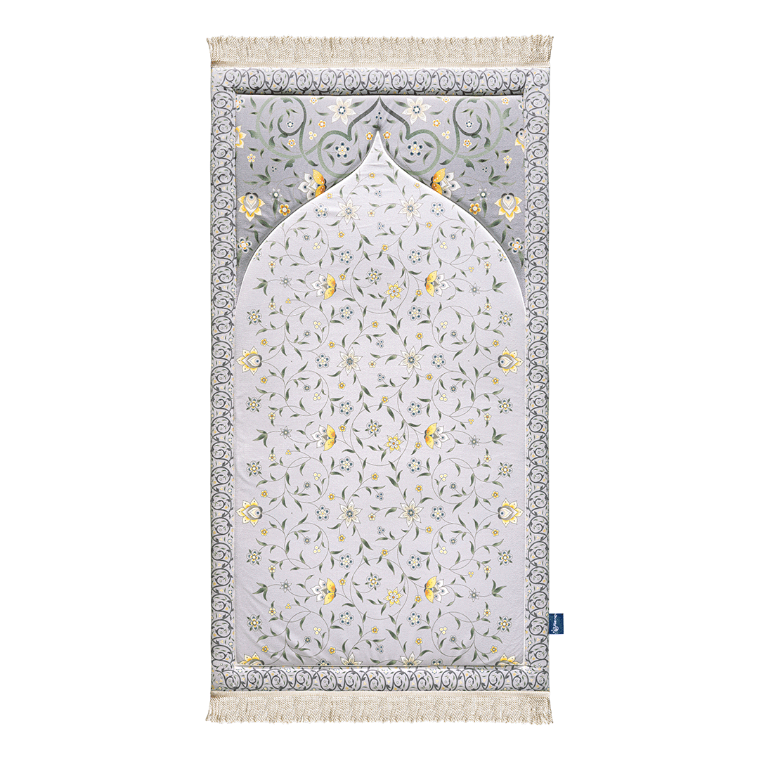 Adult premium padded prayer mat featuring floral vine design by Urban Rugs UK
