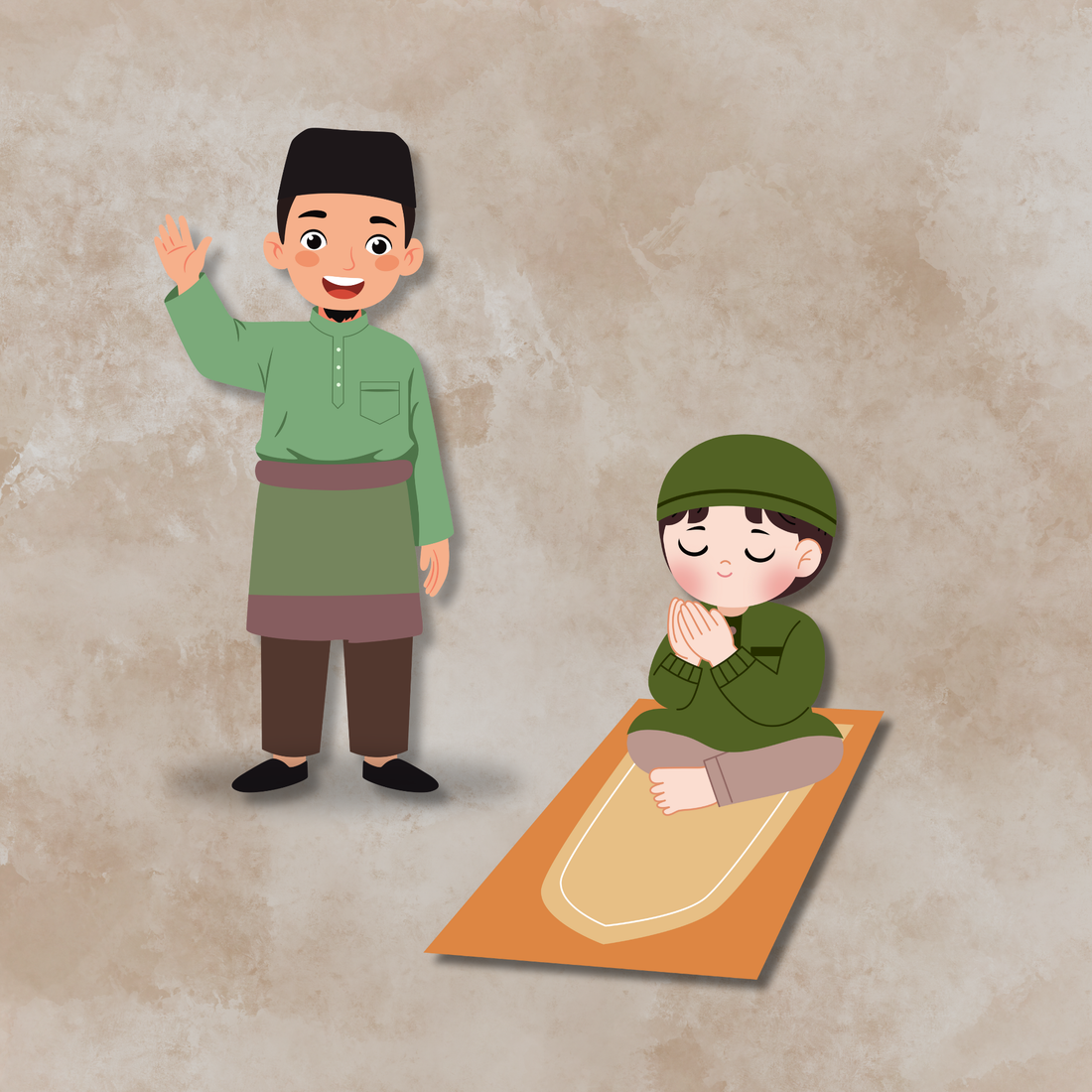 Man and child praying