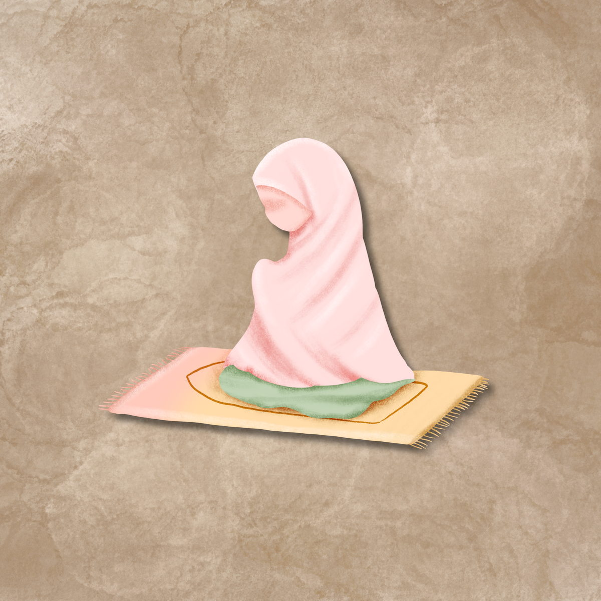 girl praying on mat
