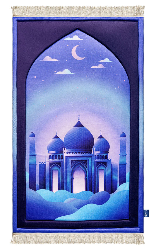 Padded Kids Prayer Mat with Twilight Masjid Design