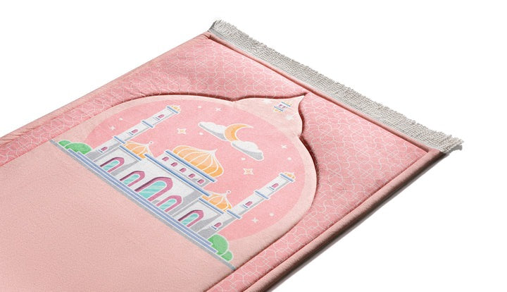 Padded Kids Prayer Mat with Blush Pink Design