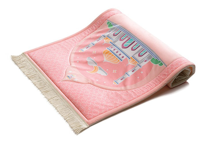 Padded Kids Prayer Mat with Blush Pink Design