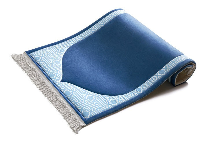 Padded Kids Prayer Mat with Classic Blue Design