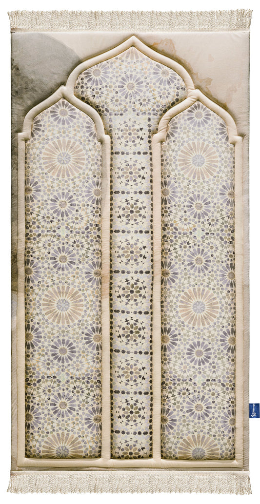 Adult Premium Padded Prayer Mat with Moroccan Mosaic Design