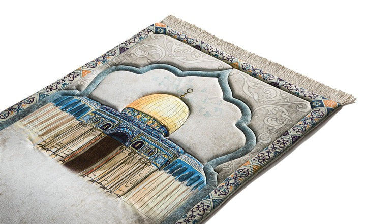 Adult Premium Padded Prayer Mat with Dome of the Rock Design