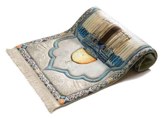 Adult Premium Padded Prayer Mat with Dome of the Rock Design