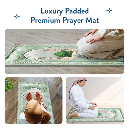 Adult Padded Prayer Mat with Al-Masjid an-Nabawi Design by Urban Rugs UK