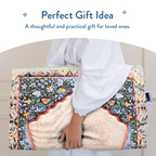 Adult Padded Prayer Mat with Andalus Flowers Design by Urban Rugs UK | A beautiful Ramadan and Eid gift for loved ones