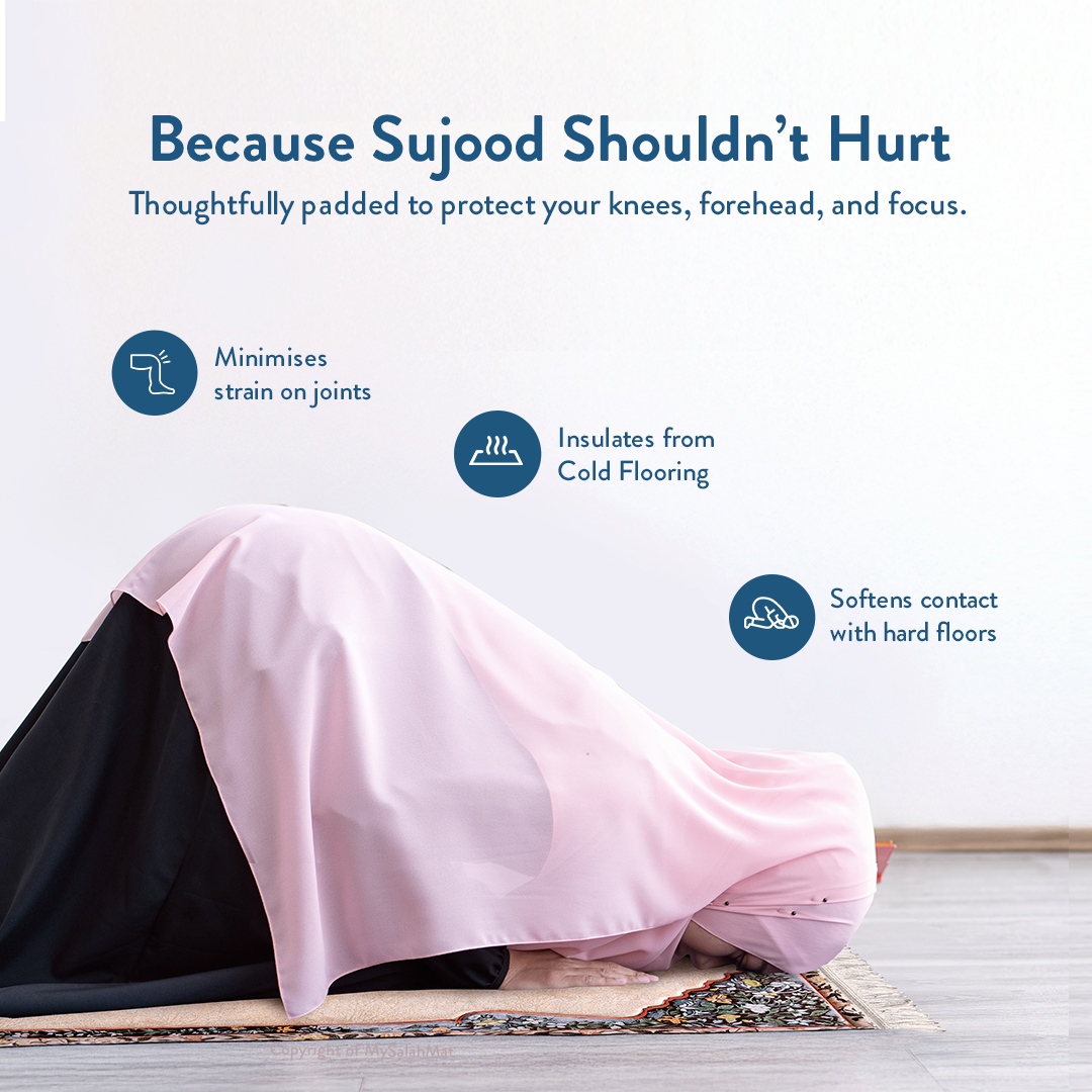 Adult Padded Prayer Mat with Andalus Flowers Design by Urban Rugs UK | A beautiful Ramadan and Eid gift for loved ones