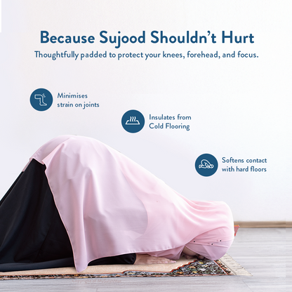 Adult Padded Prayer Mat with Andalus Flowers Design by Urban Rugs UK