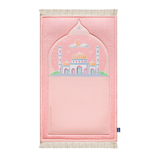 Padded Kids Prayer Mat with Blush Pink Design | Urban Rugs UK