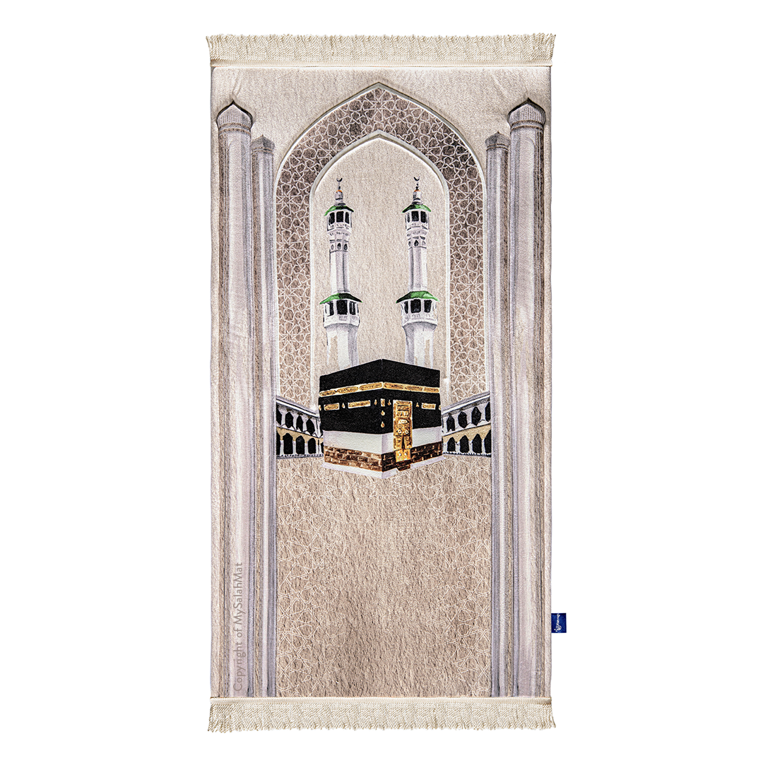 Adult Premium Padded Prayer Mat with Masjid al-Haram Design | Urban Rugs UK