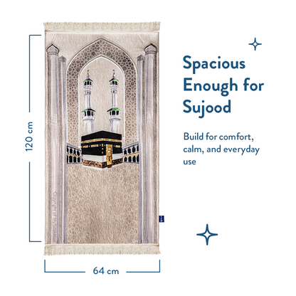 Adult Premium Padded Prayer Mat with Masjid al-Haram Design | Urban Rugs UK