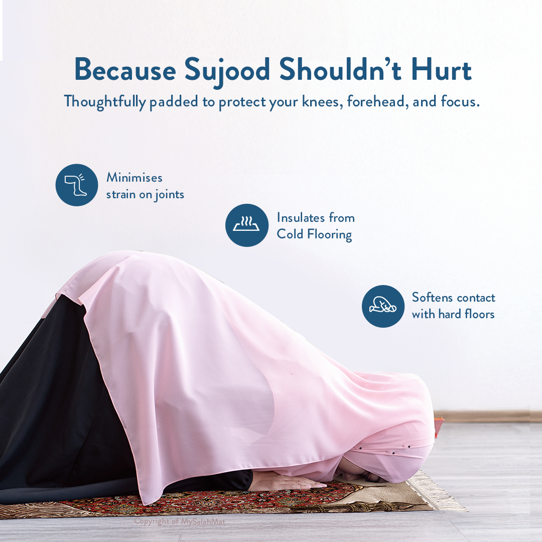 Adult Padded Prayer Mat with Reddish Flory Design by Urban Rugs UK