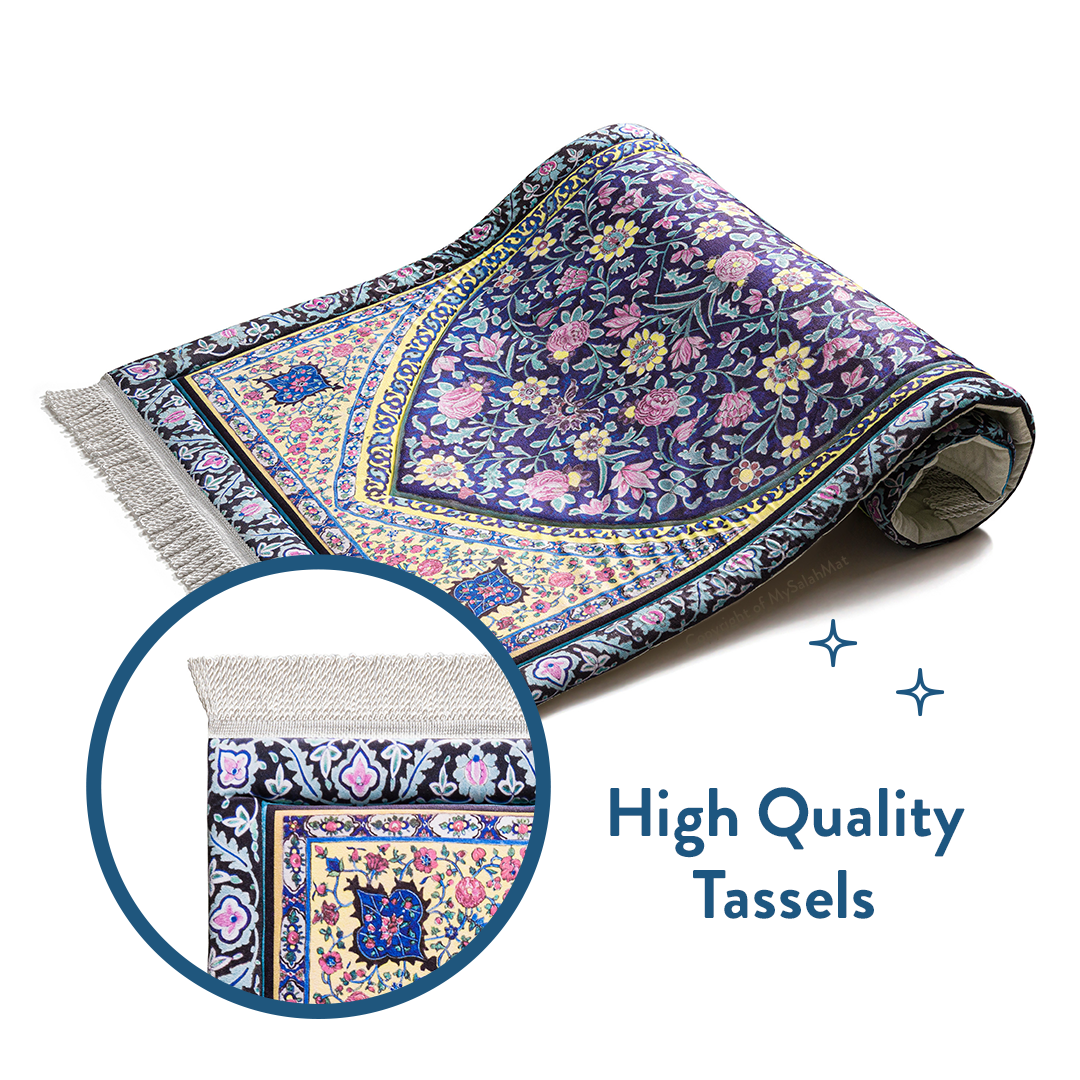 Adult Premium Padded Prayer Mat with Royal Blossoms Design | Urban Rugs UK