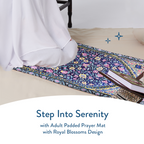 Adult Premium Padded Prayer Mat with Royal Blossoms Design | Urban Rugs UK | A beautiful Ramadan and Eid gift for loved ones