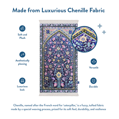 Adult Premium Padded Prayer Mat with Royal Blossoms Design | Urban Rugs UK