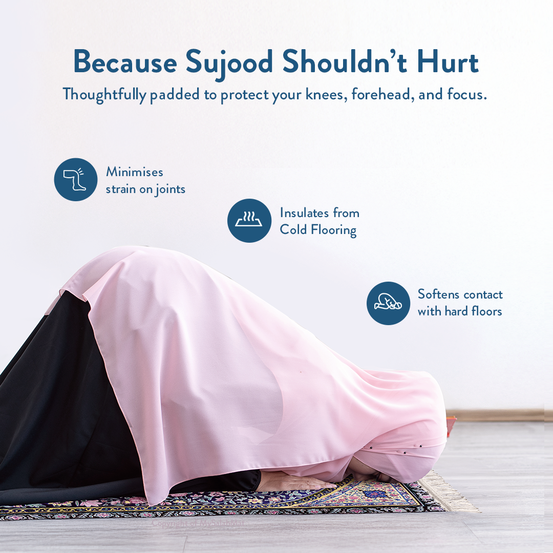 Adult Premium Padded Prayer Mat with Royal Blossoms Design | Urban Rugs UK