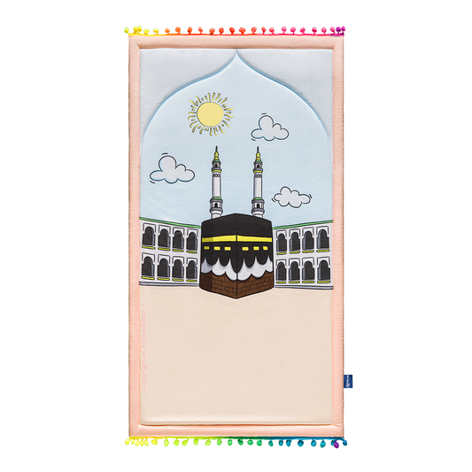 Padded Toddler Prayer Mat with Midday in Mecca Design by Urban Rugs UK