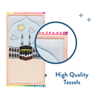 Padded Toddler Prayer Mat with Midday in Mecca Design by Urban Rugs UK | A beautiful Ramadan and Eid gift for loved ones