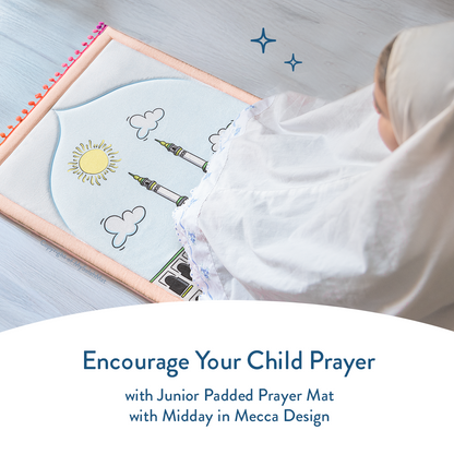 Padded Toddler Prayer Mat with Midday in Mecca Design by Urban Rugs UK
