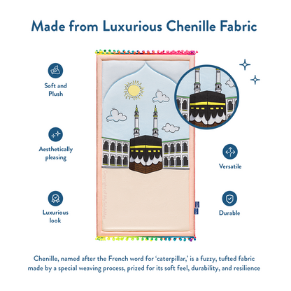 Padded Toddler Prayer Mat with Midday in Mecca Design by Urban Rugs UK