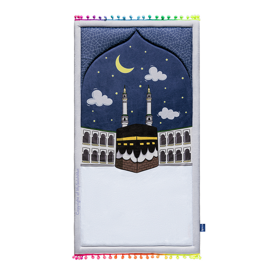 Padded Toddler Prayer Mat with Midnight in Mecca Design by Urban Rugs UK