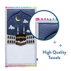 Padded Toddler Prayer Mat with Midnight in Mecca Design by Urban Rugs UK | A beautiful Ramadan and Eid gift for loved ones