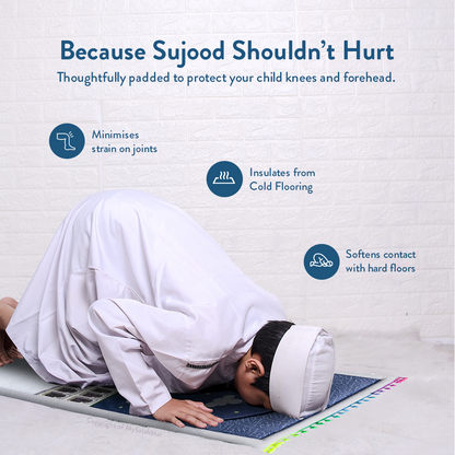 Padded Toddler Prayer Mat with Midnight in Mecca Design by Urban Rugs UK