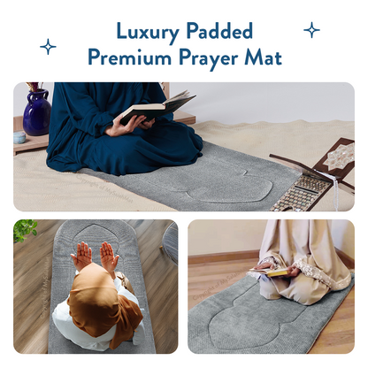 Adult Padded Prayer Mat with Luxury Coal Arch Design by Urban Rugs UK