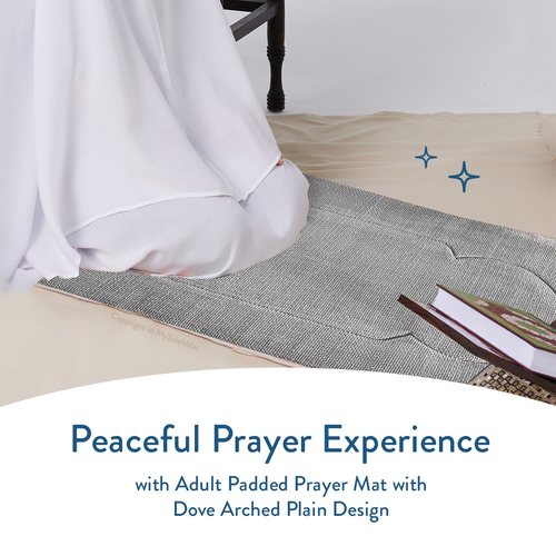 Adult Padded Prayer Mat with Luxury Coal Arch Design by Urban Rugs UK | A beautiful Ramadan and Eid gift for loved ones