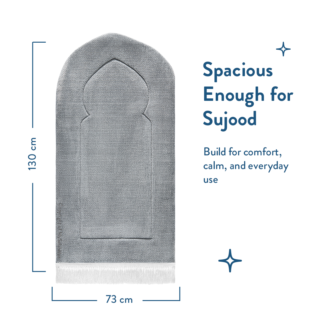 Adult Padded Prayer Mat with Luxury Coal Arch Design by Urban Rugs UK | A beautiful Ramadan and Eid gift for loved ones