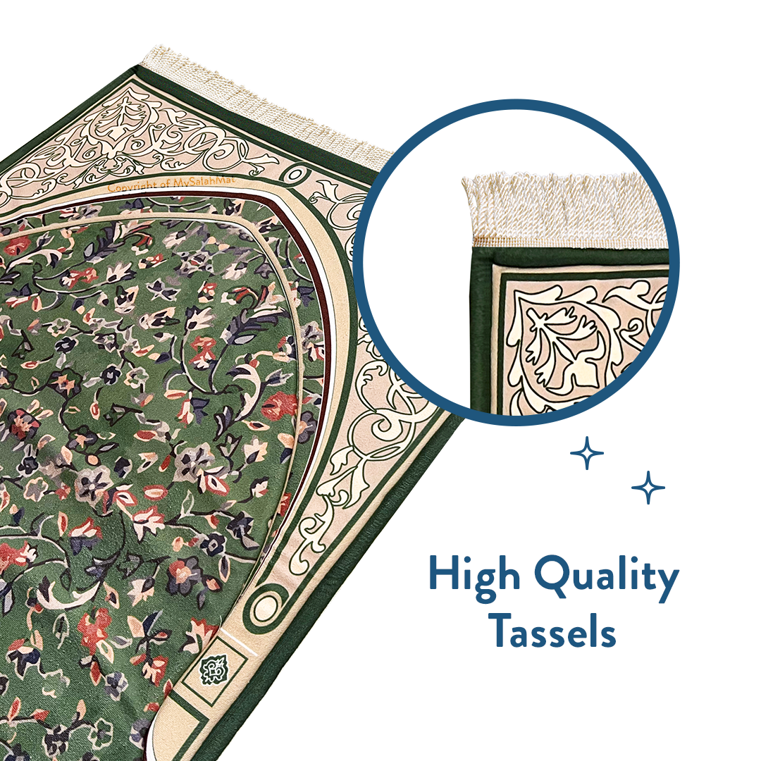 Adult Padded Prayer Mat with Madinah Arch Design by Urban Rugs UK