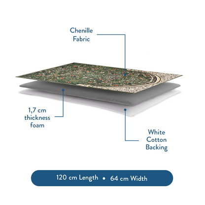 Adult Padded Prayer Mat with Madinah Arch Design by Urban Rugs UK