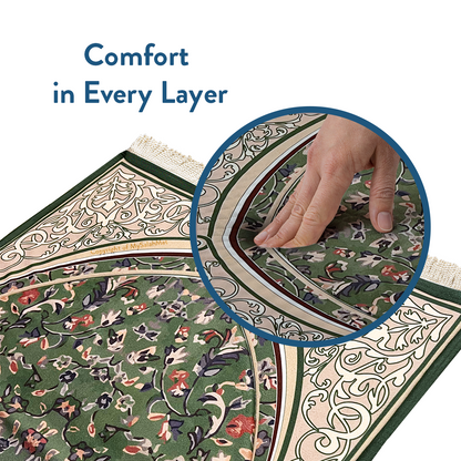 Adult Padded Prayer Mat with Madinah Arch Design by Urban Rugs UK