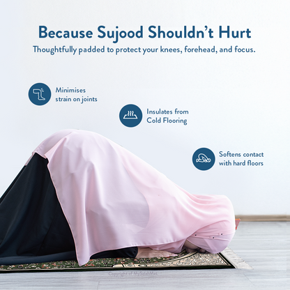 Adult Padded Prayer Mat with Madinah Arch Design by Urban Rugs UK