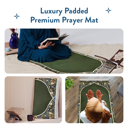 Adult Padded Prayer Mat with Madinah Elegance Design by Urban Rugs UK