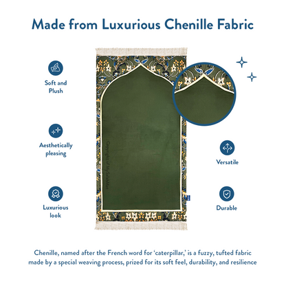 Adult Padded Prayer Mat with Madinah Elegance Design by Urban Rugs UK