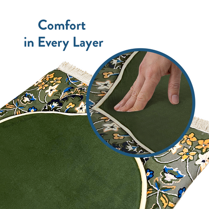 Adult Padded Prayer Mat with Madinah Elegance Design by Urban Rugs UK