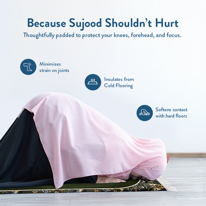 Adult Padded Prayer Mat with Madinah Elegance Design by Urban Rugs UK