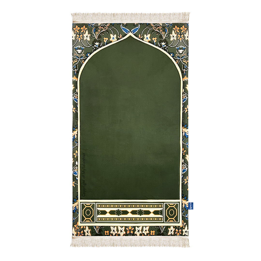 Adult Padded Prayer Mat with Madinah Rawdah Design