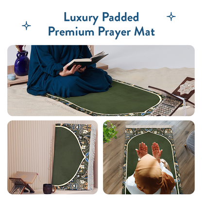 Adult Padded Prayer Mat with Madinah Rawdah Design by Urban Rugs UK