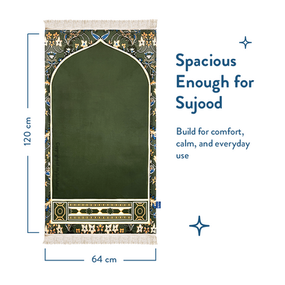 Adult Padded Prayer Mat with Madinah Rawdah Design by Urban Rugs UK