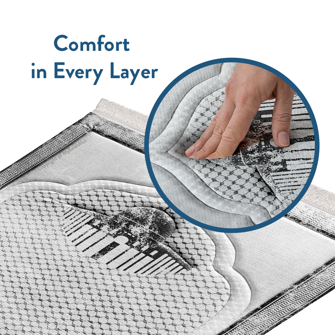 Adult Padded Prayer Mat with Palestinian Kufiya Design by Urban Rugs UK