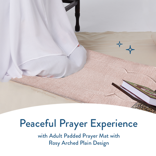 Adult Padded Prayer Mat with Luxury Rose Arch Design by Urban Rugs UK | A beautiful Ramadan and Eid gift for loved ones