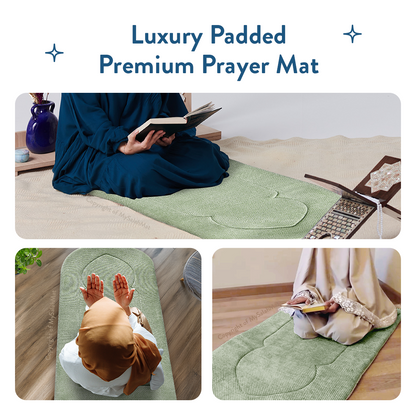 Adult Padded Prayer Mat with Luxury Sage Arch Design by Urban Rugs UK