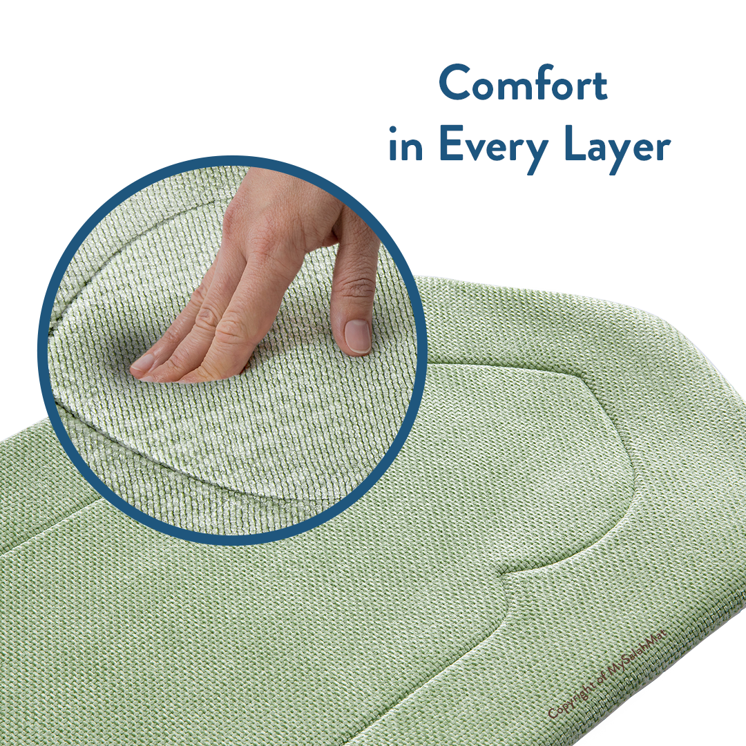 Adult Padded Prayer Mat with Luxury Sage Arch Design by Urban Rugs UK